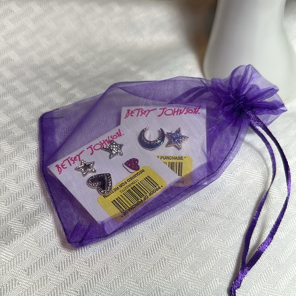 Betsey Johnson earrings New stars moon heart - Picture 6 of 6